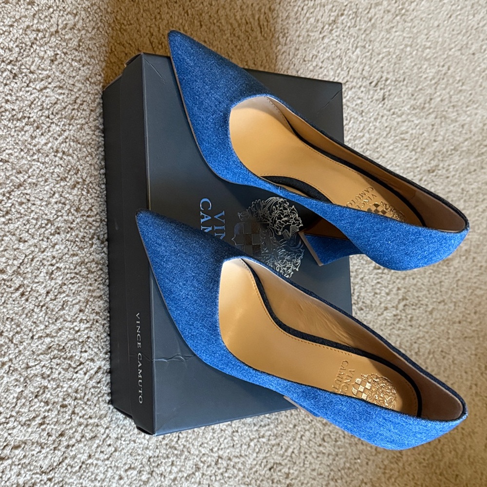 Vince Camuto Denim Blue Pointed Heels